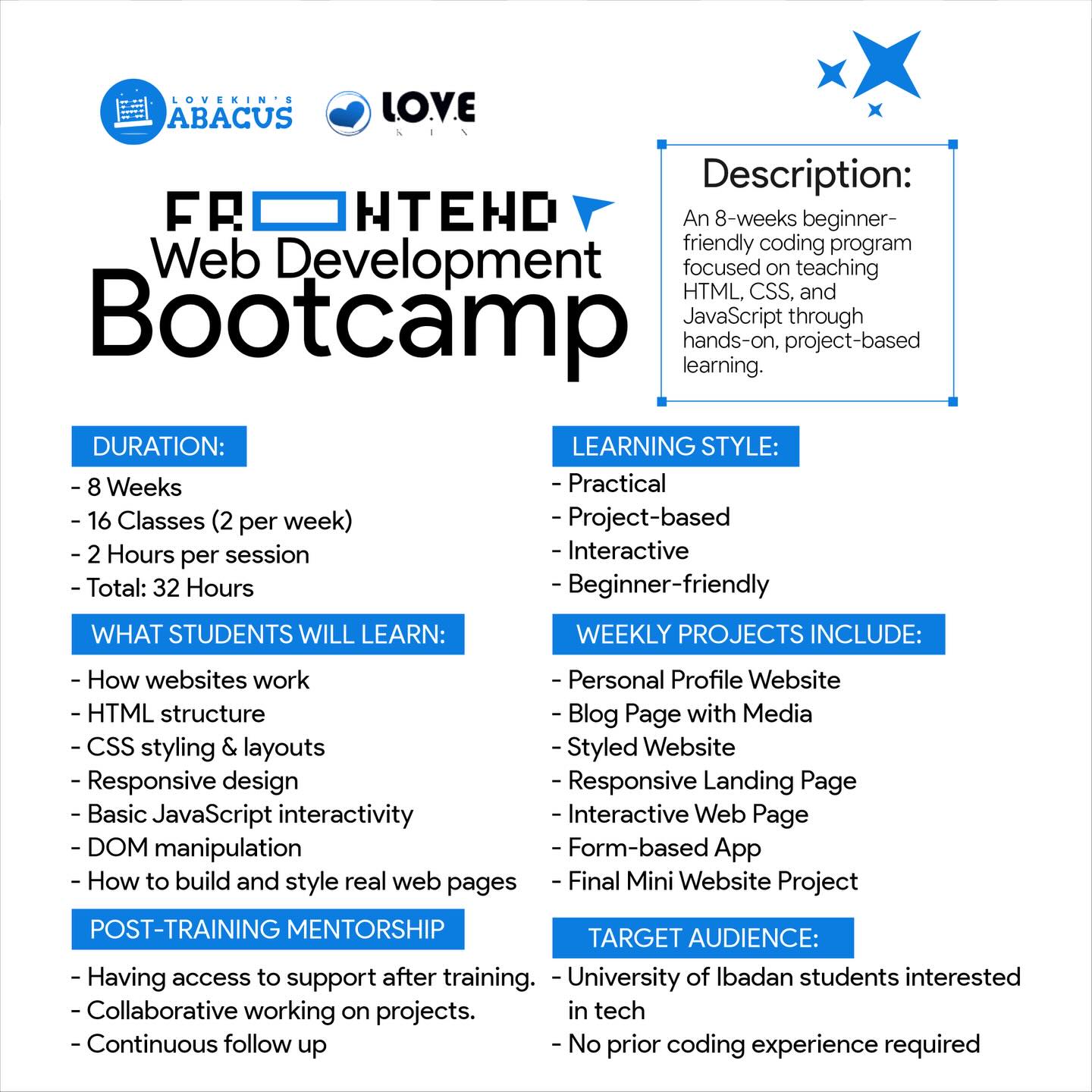 Love Kin Coding Bootcamp at the University of Ibadan